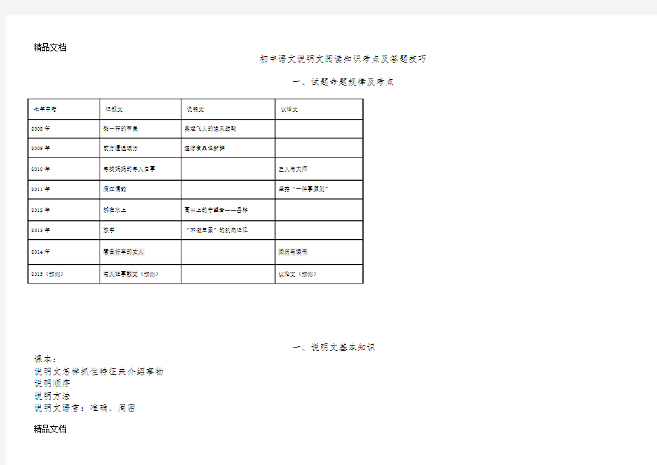 (完整版)(整理)中考说明文阅读答题技巧.