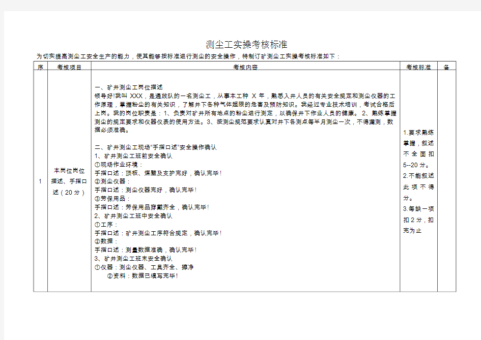 测尘工实操考核标准段海霞(1)