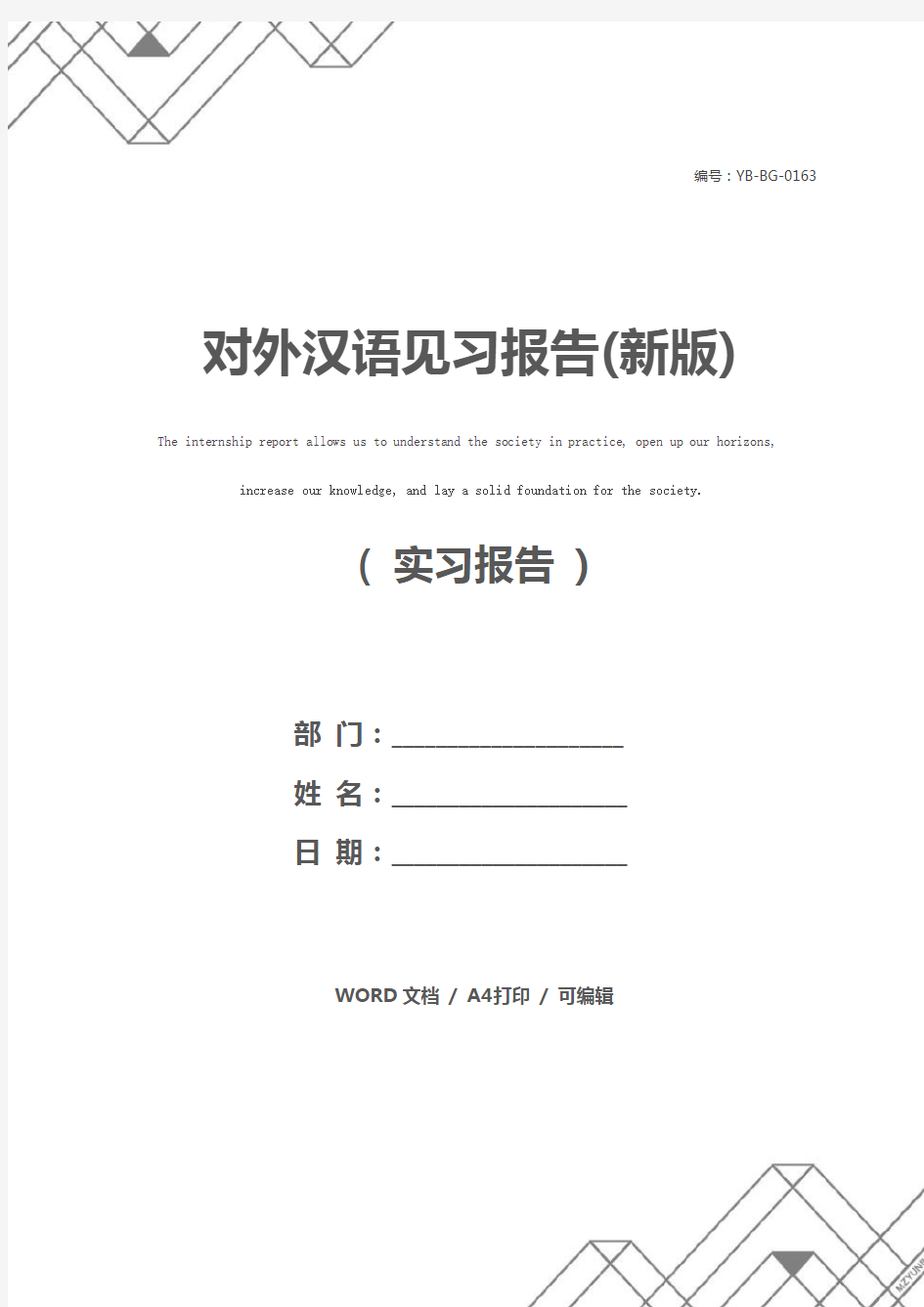 对外汉语见习报告(新版)