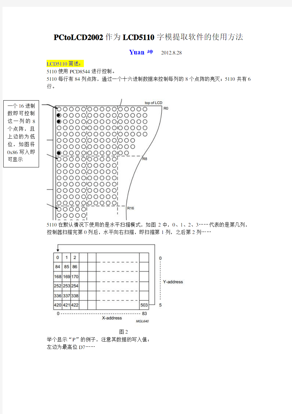 LCD5110字模提取软件PCtoLCD2002使用指南