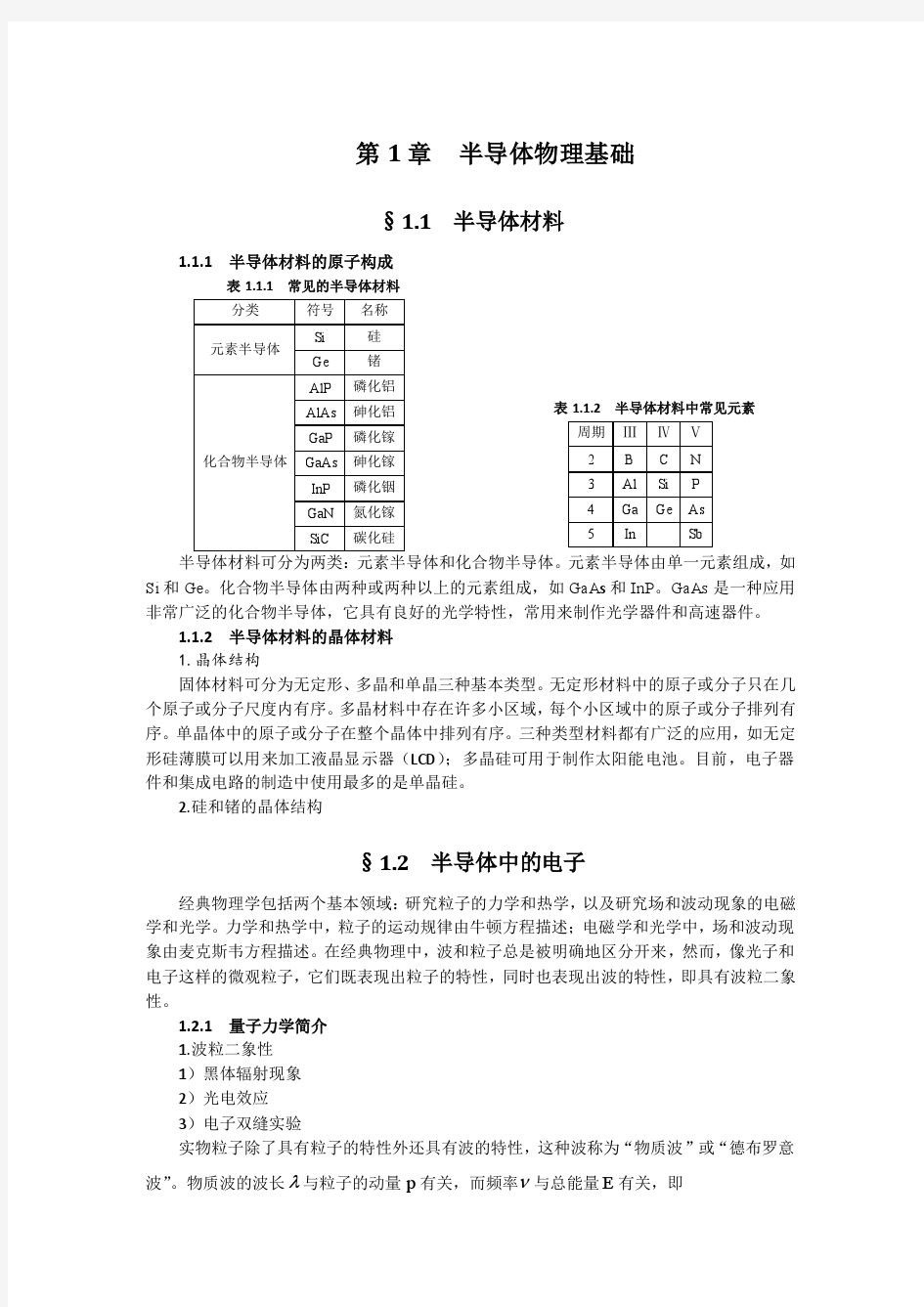 Chapter 1 半导体物理基础