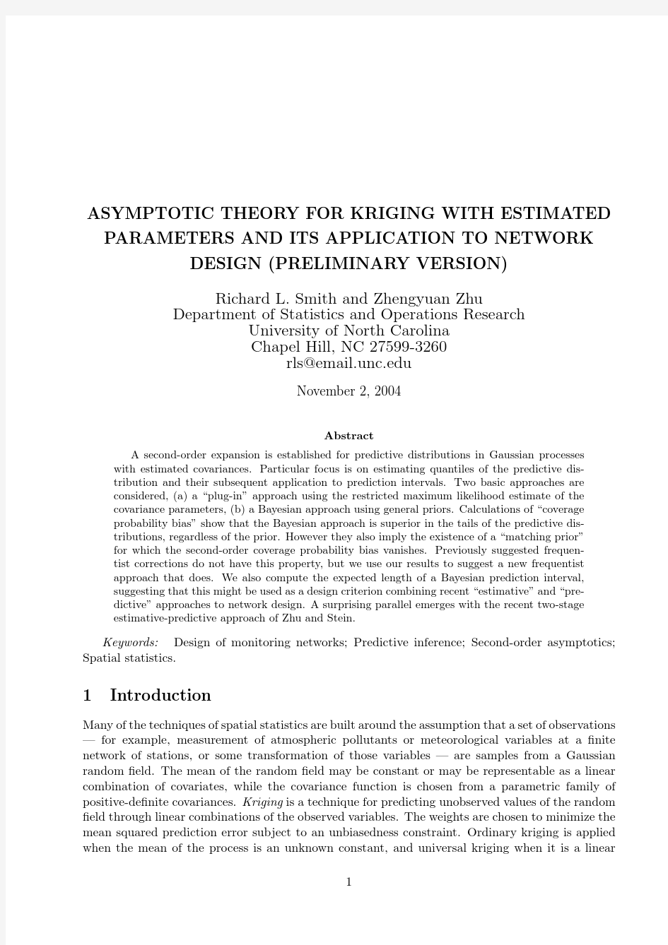 Asymptotic theory for kriging with estimated parameters and its application to network desi