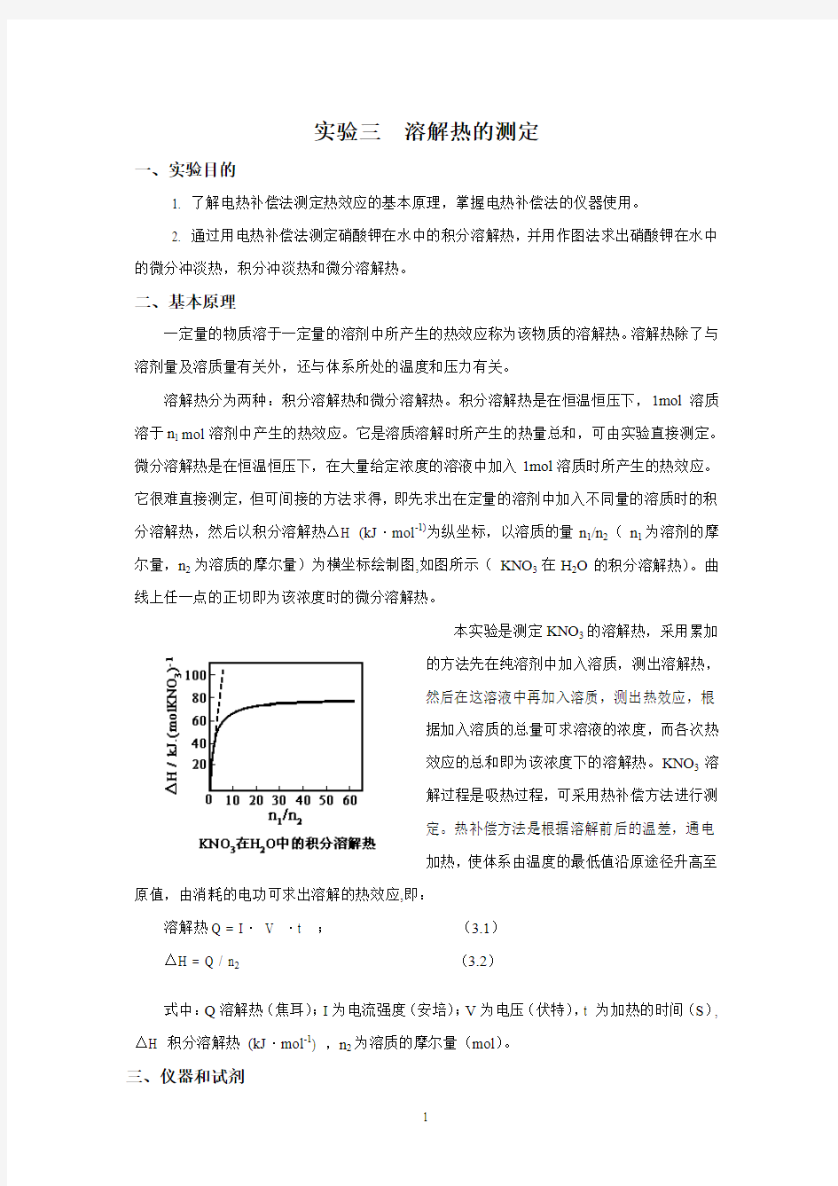 溶解热测定