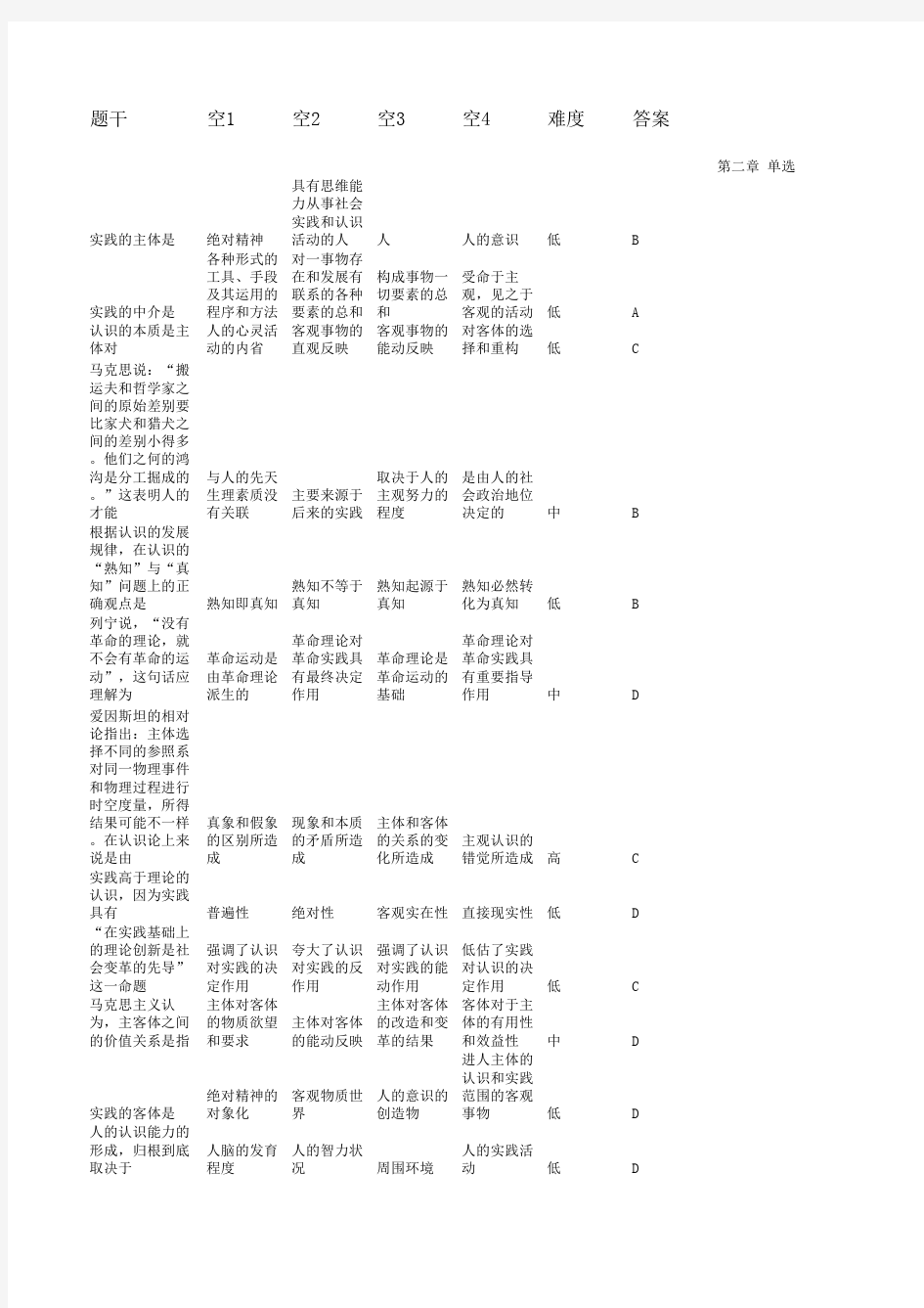 马克思主义基本原理题库(全套)