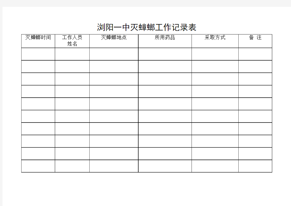 灭鼠工作记录表