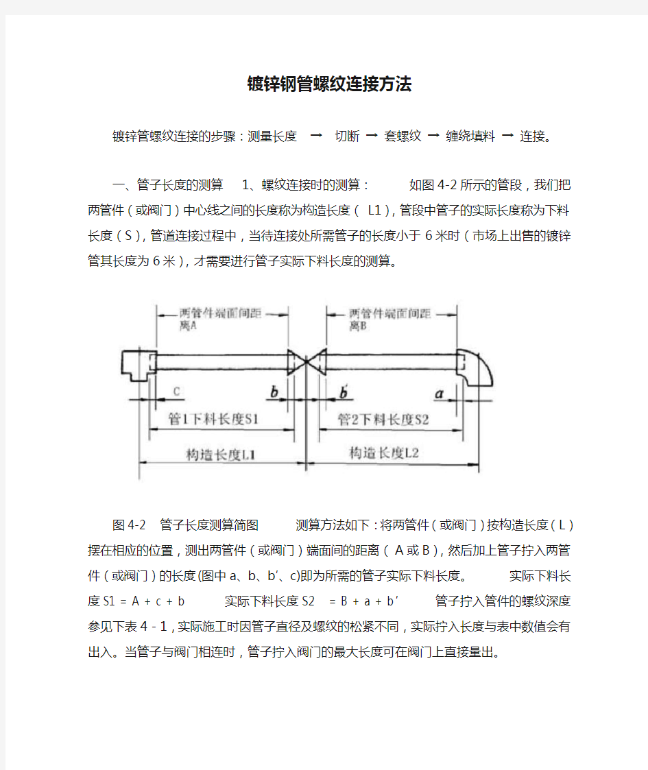 镀锌钢管螺纹连接方法