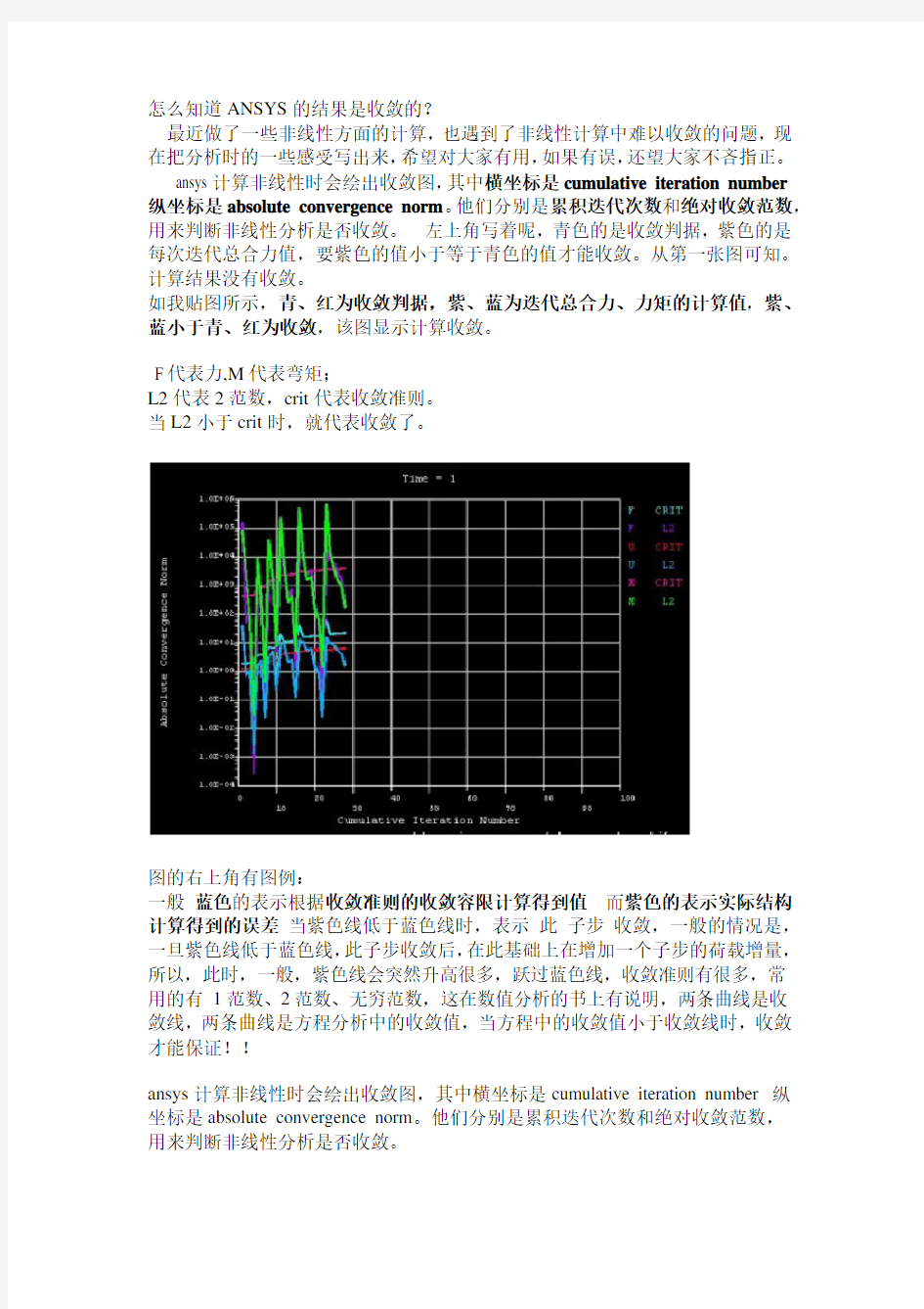 ANSYS计算之后结果不收敛如何分析