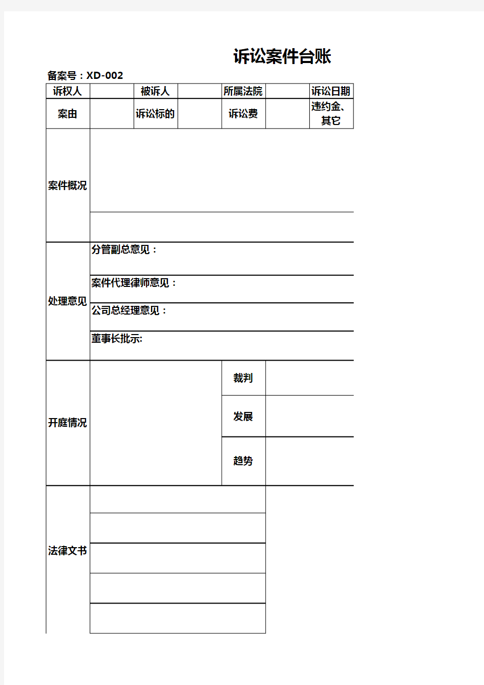 债权债务汇总表