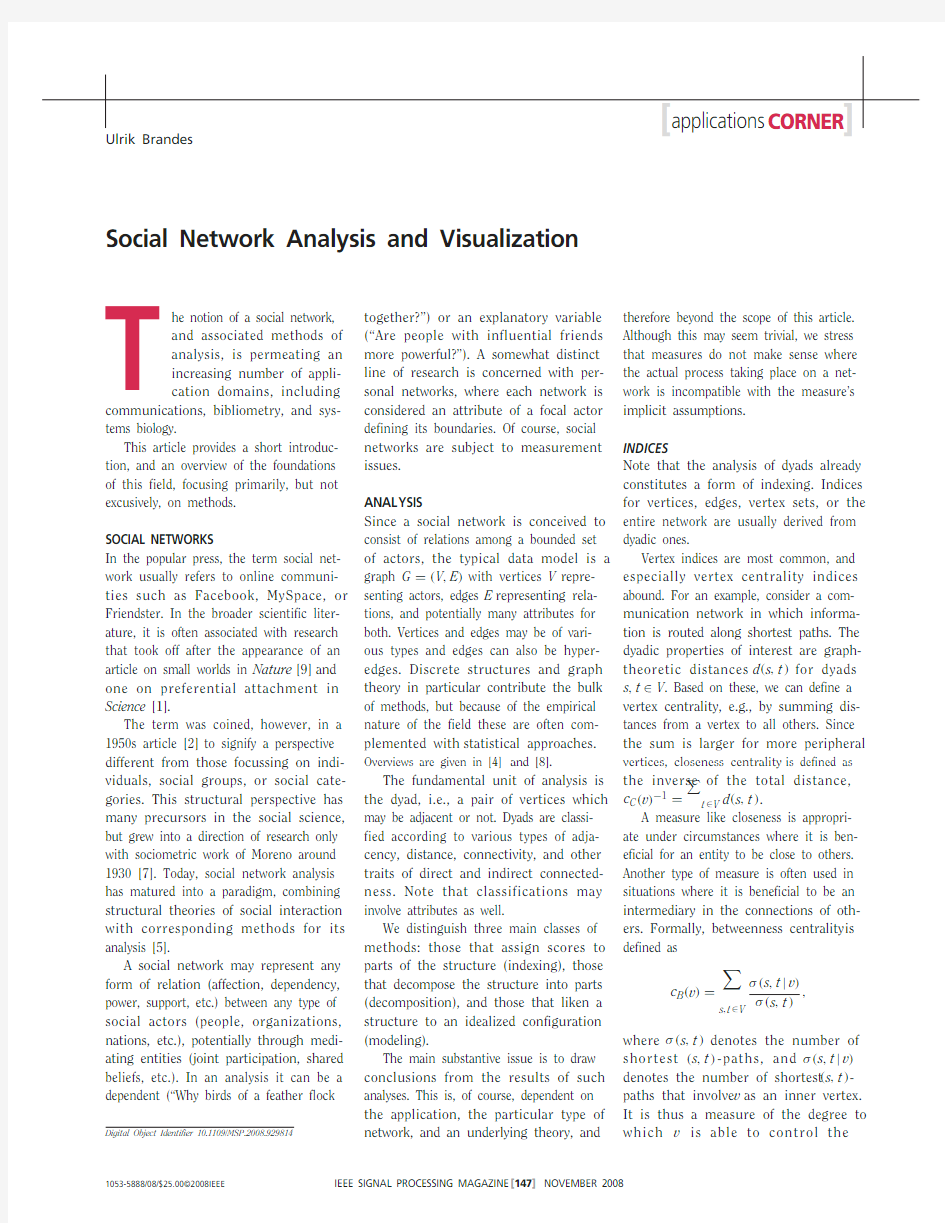 Social Network Analysis and Visualization