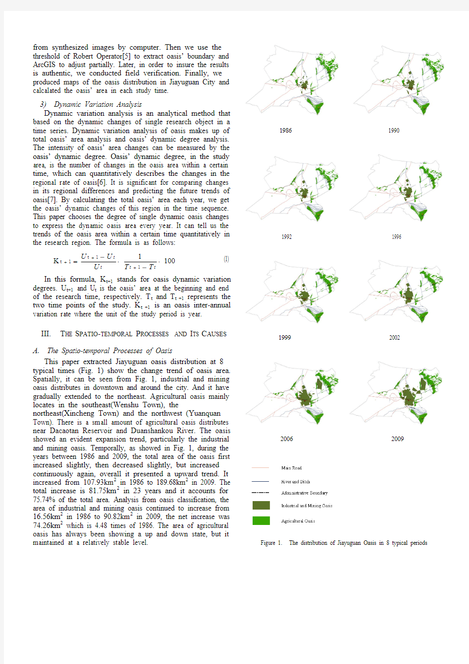 Spatio-temporal Processes and Causes Analysis of Jiayuguan Oasis in China over a 23a Period