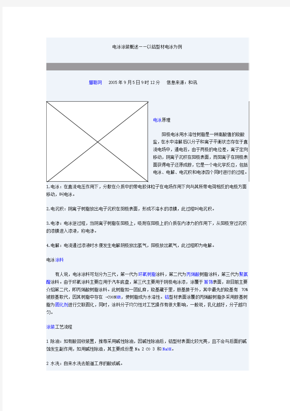 电泳涂装概述——以铝型材电泳为例