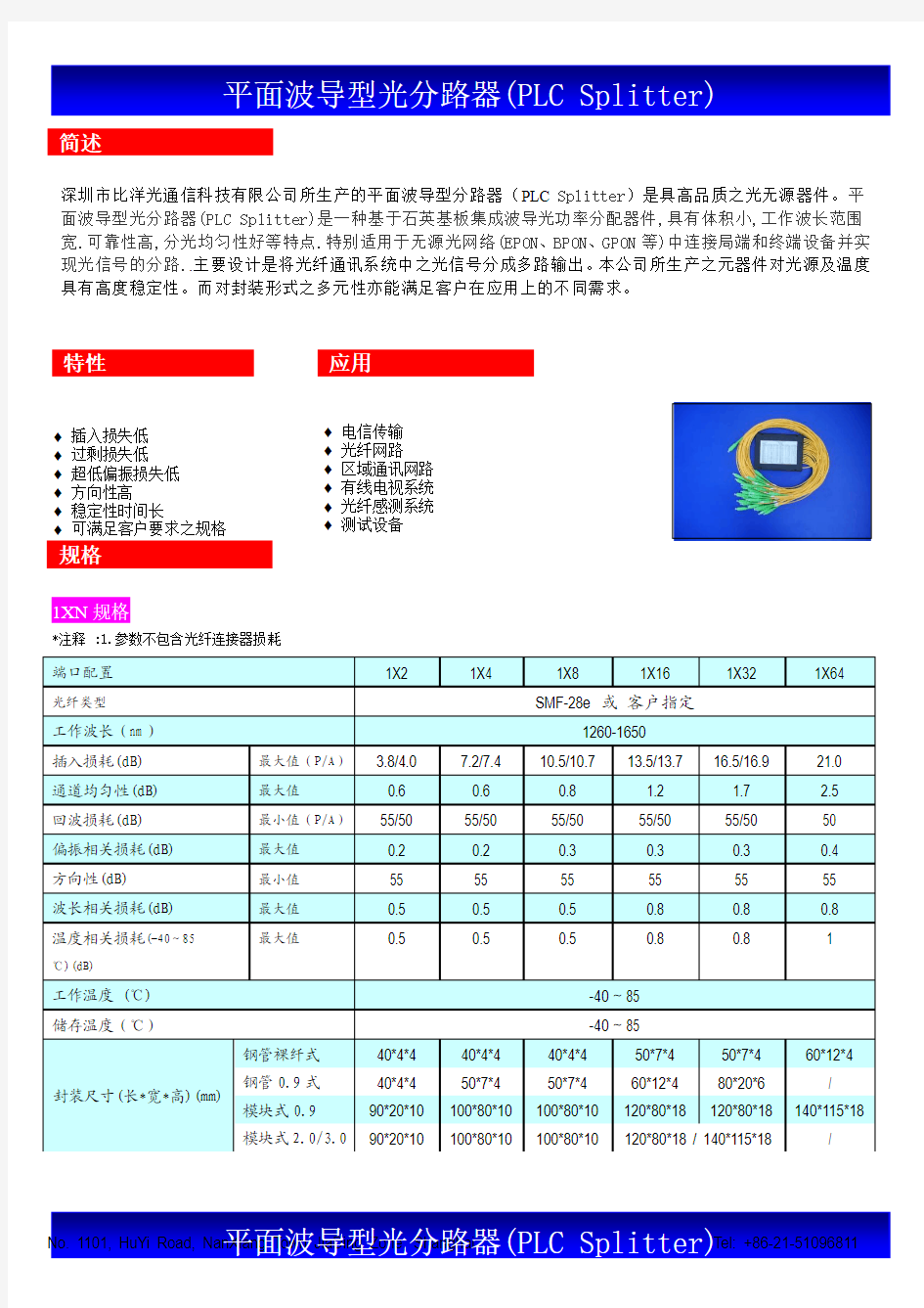 光分路器PLC(中文)