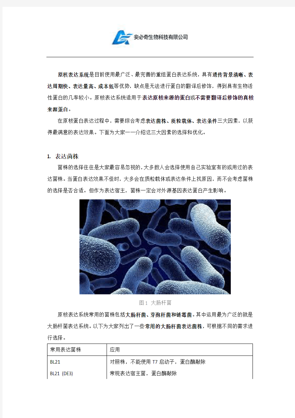 原核表达系统三大要素的选择及优化