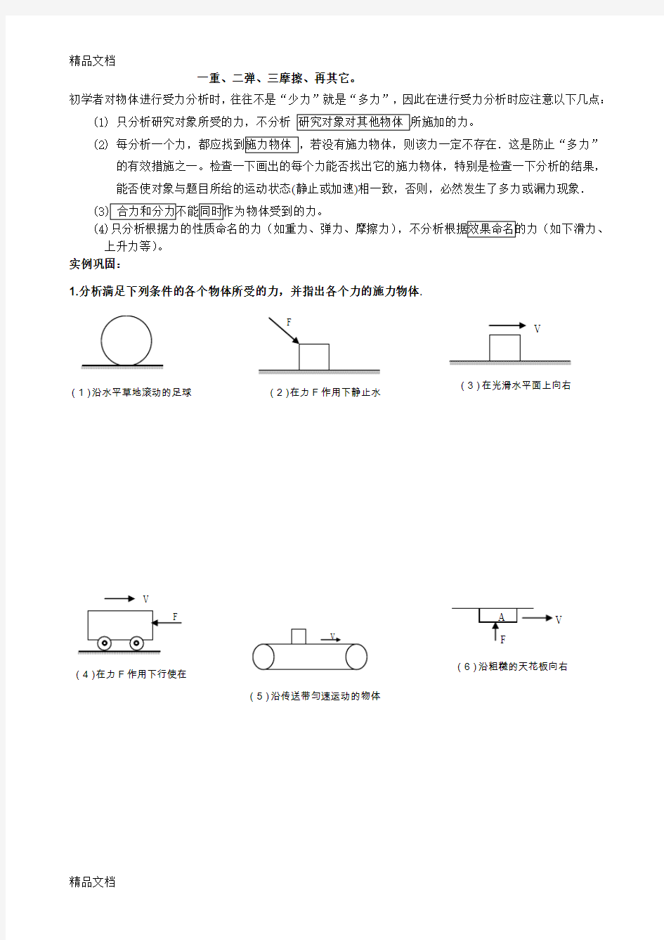 最新受力分析画图大全