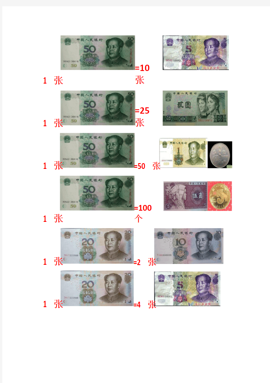 小学数学人民币的换算(附图)