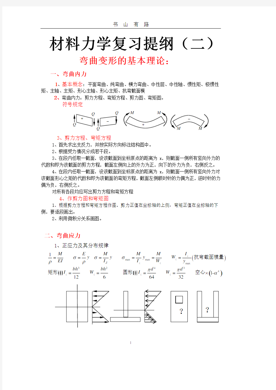 材料力学复习提纲PDF.pdf
