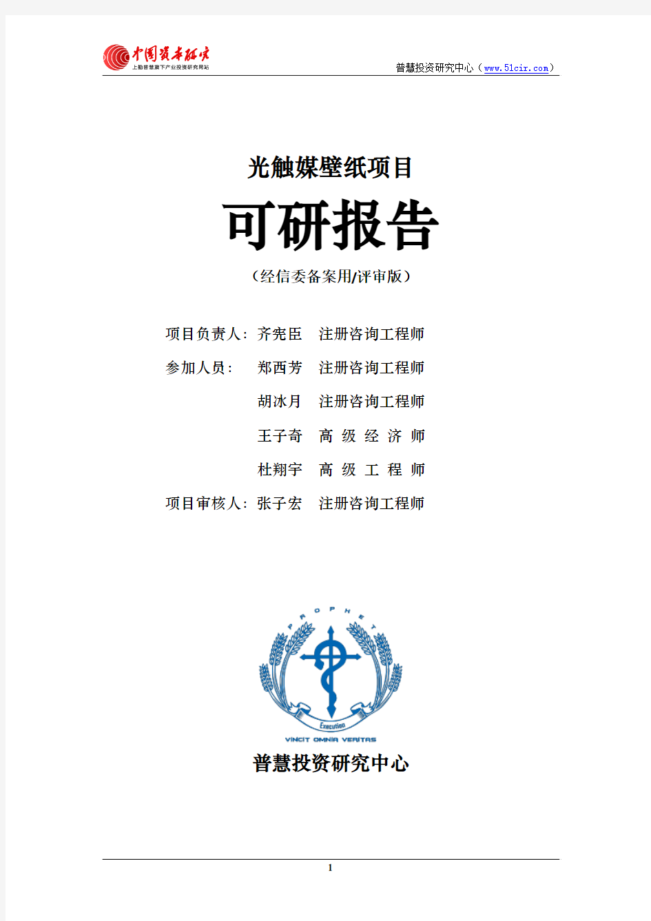 光触媒壁纸项目可研报告经信委备案用(评审版)