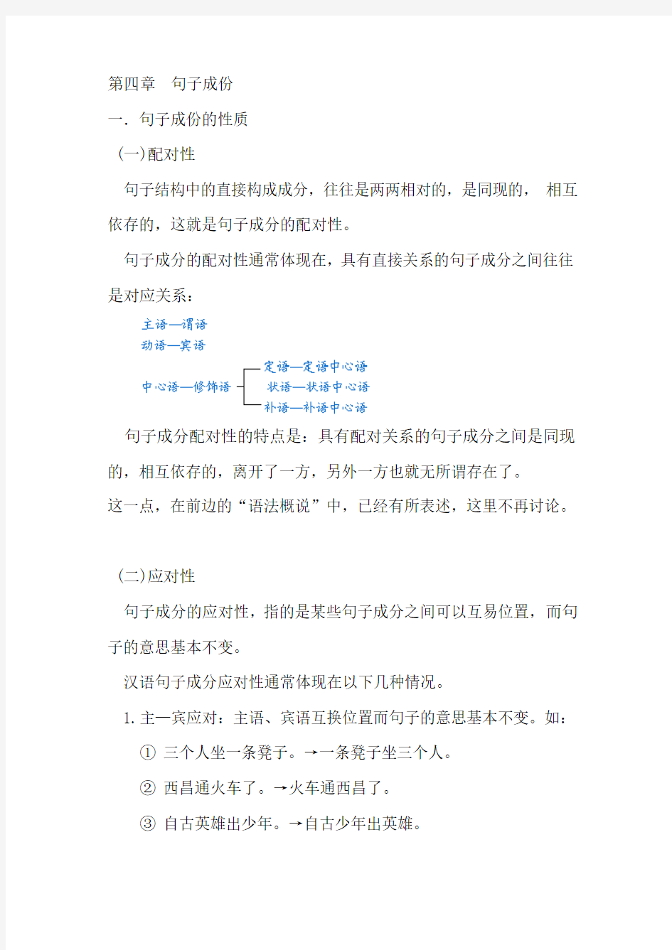 第四章 现代汉语语法.句子成份(五)