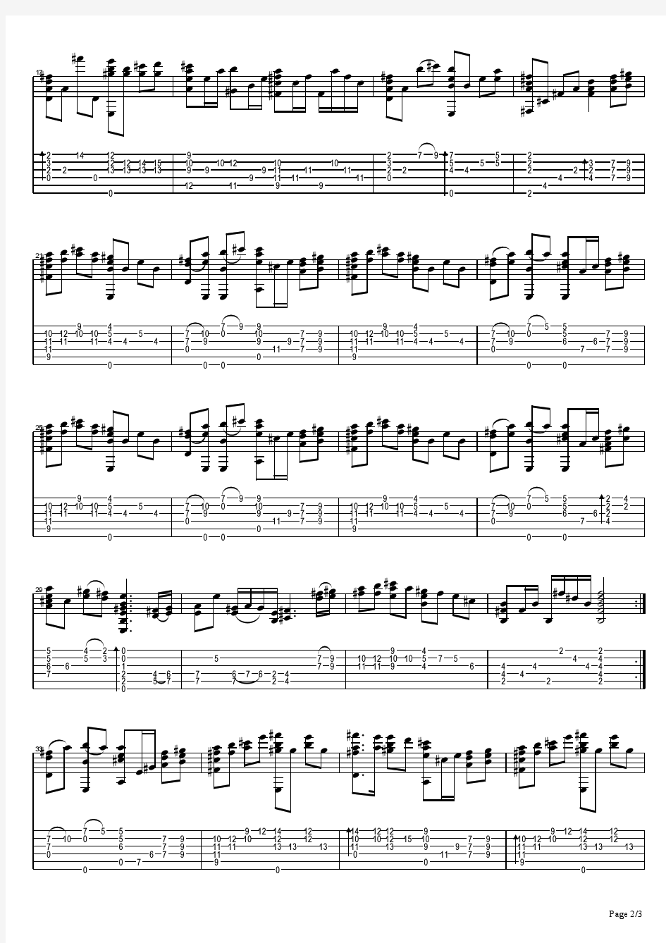 美丽的神话吉他谱[指弹, A调][15681]