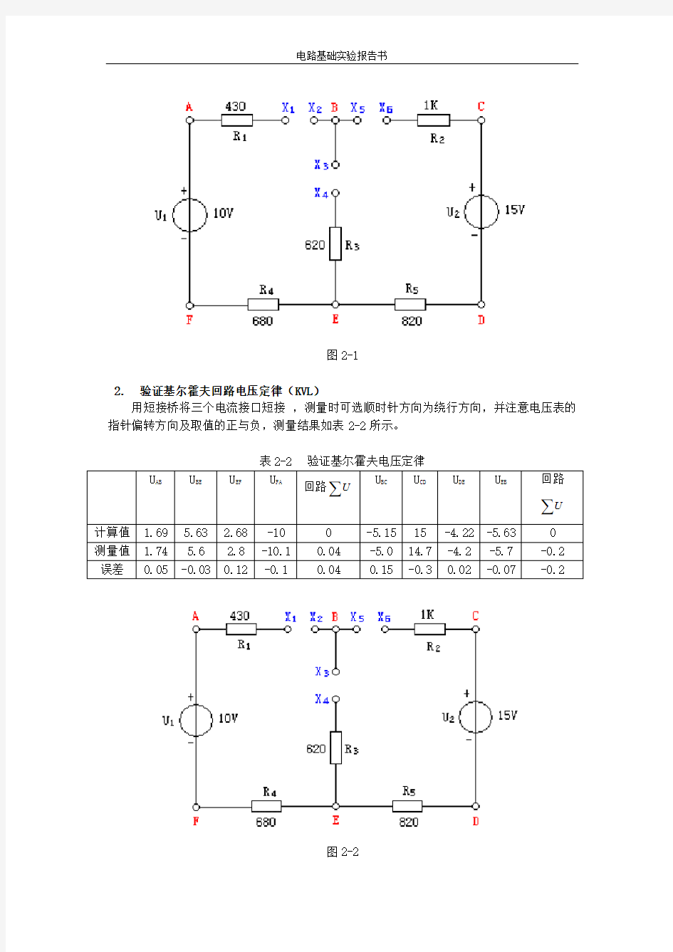 基尔霍夫定律的验证实验报告完整版.doc