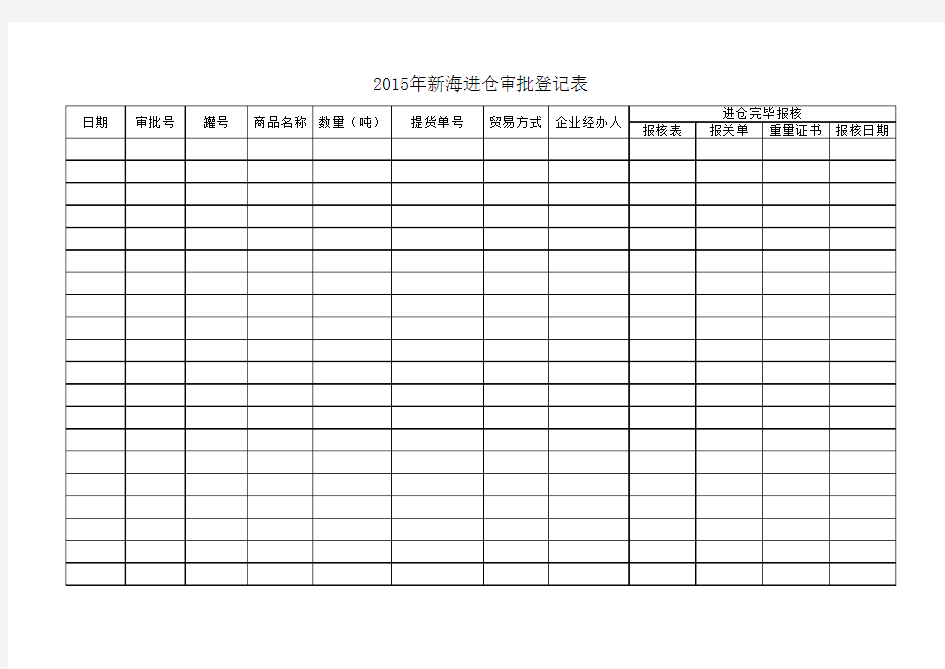 进出仓登记表