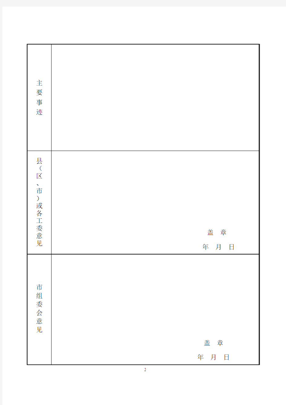 邯郸市道德模范推荐表