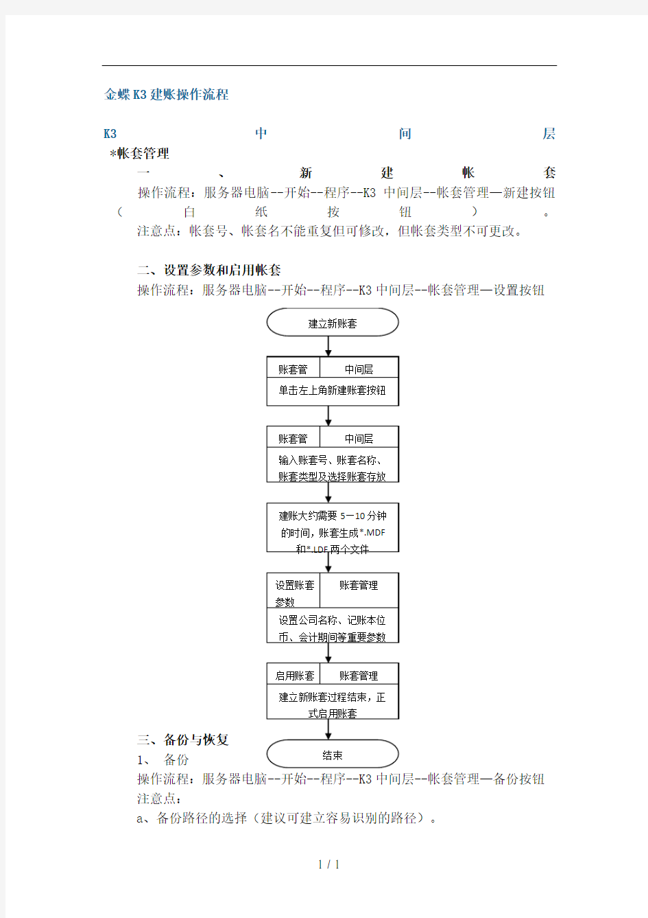 金蝶K3建账操作流程