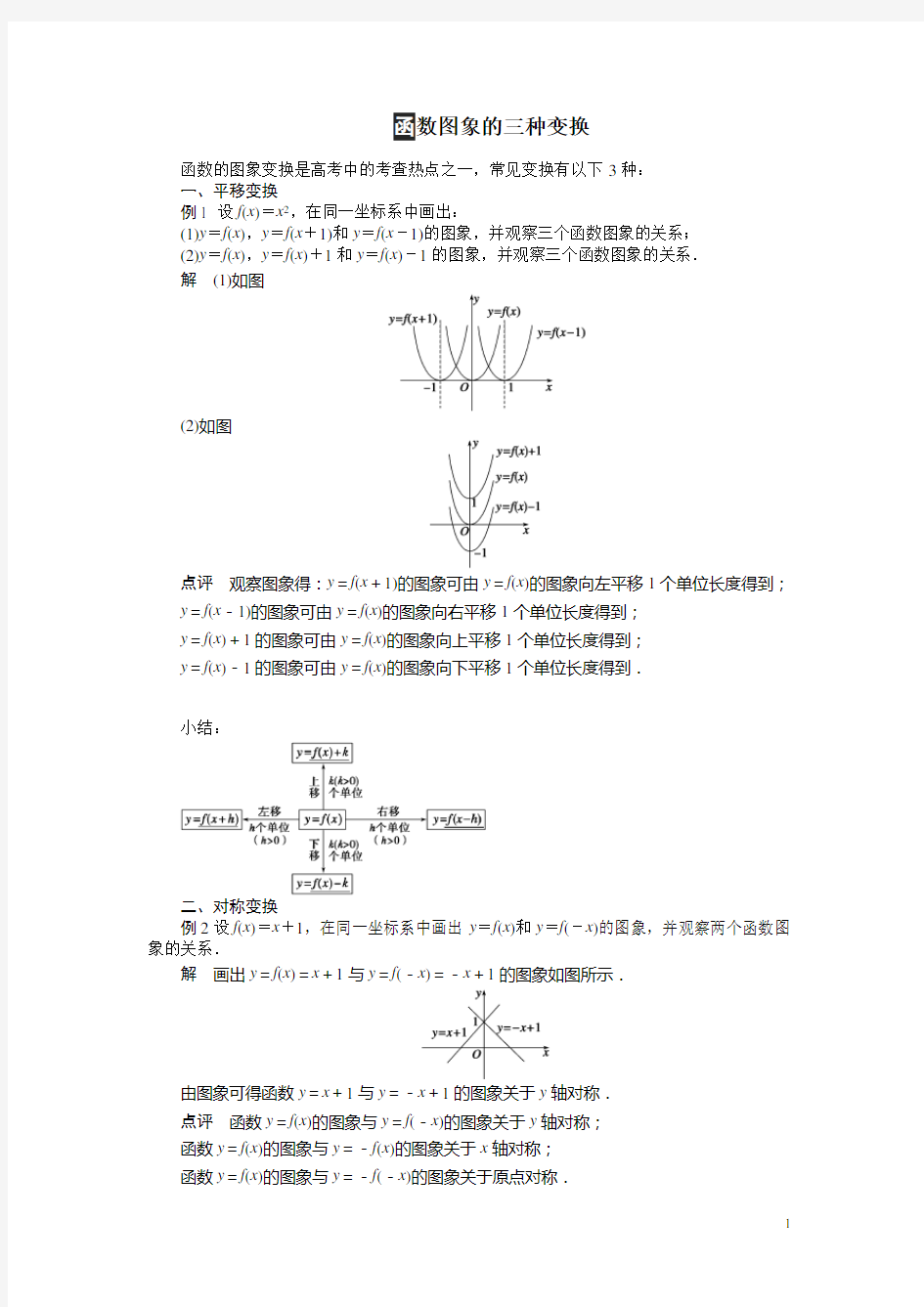 函数图象的三种变换