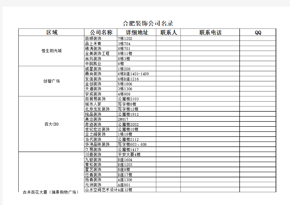 合肥装饰公司名录