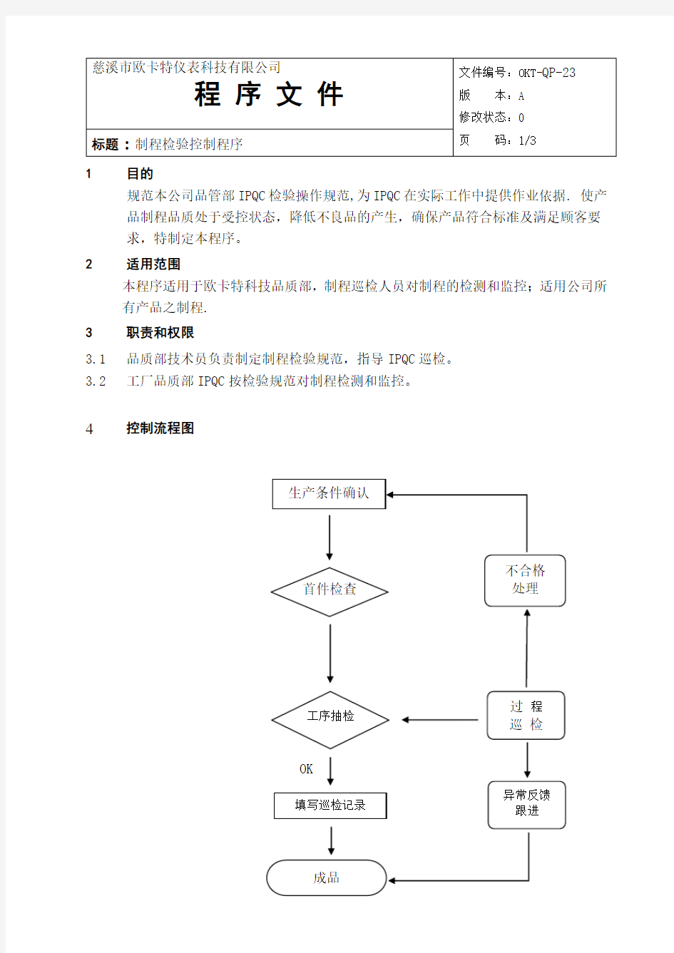 制程检验控制程序