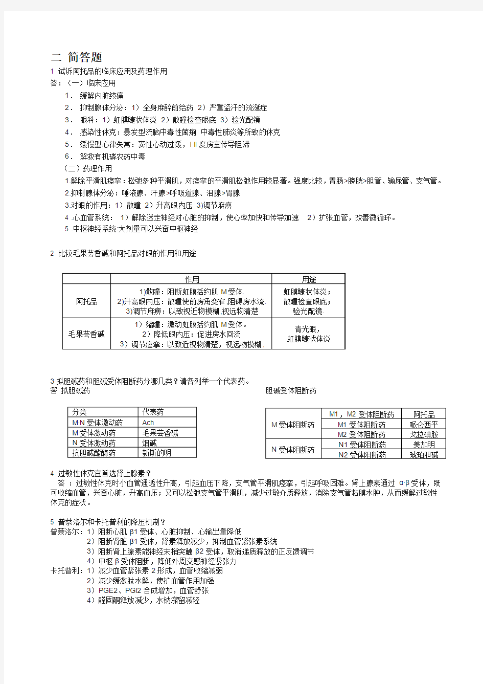 药理学重点(人卫第七版)