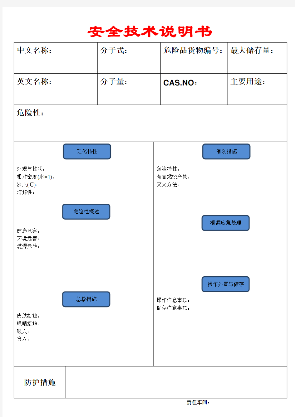 化学品MSDS标识模板