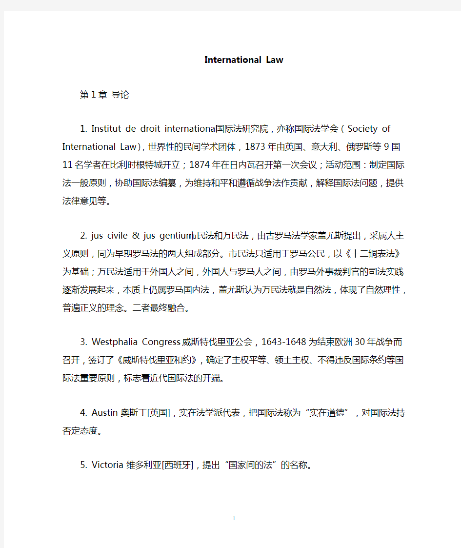华政国际法复习笔记