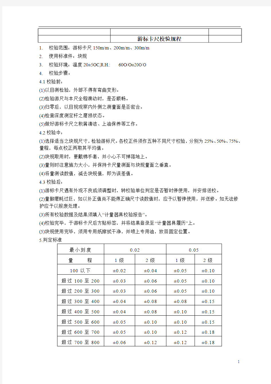 游标卡尺校验规程