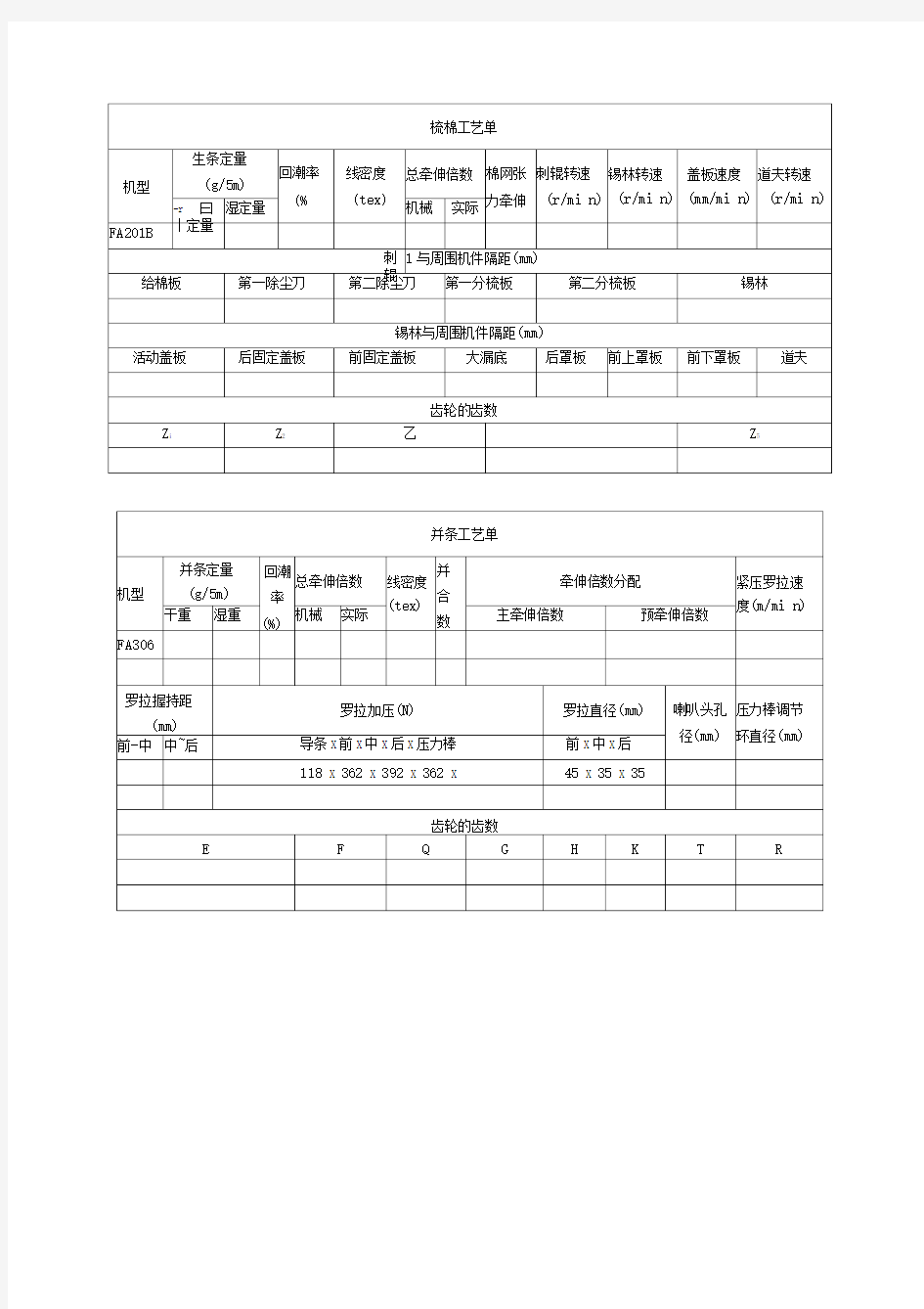 纺纱工艺设计与计算学案