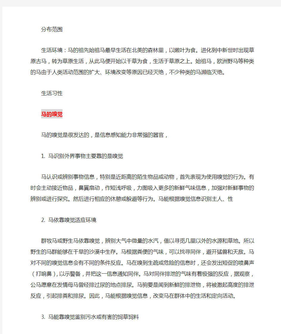 马的百科知识介绍