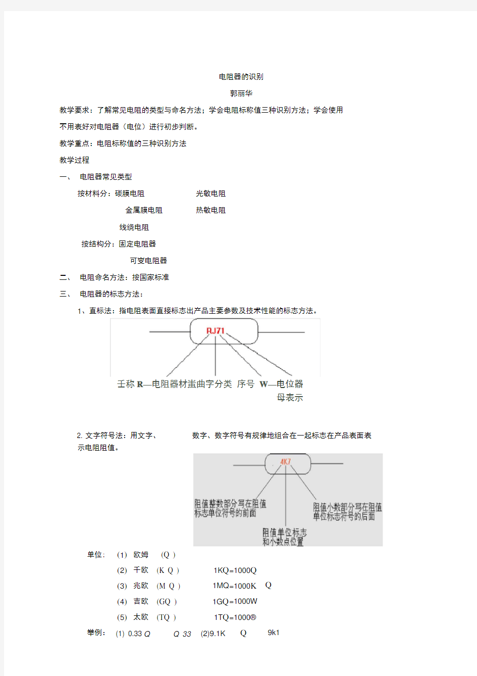 电阻器的识别.