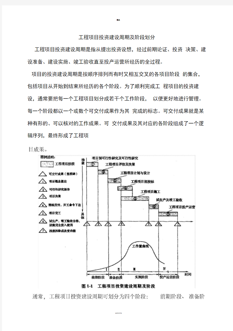 工程项目投资建设周期及阶段划分