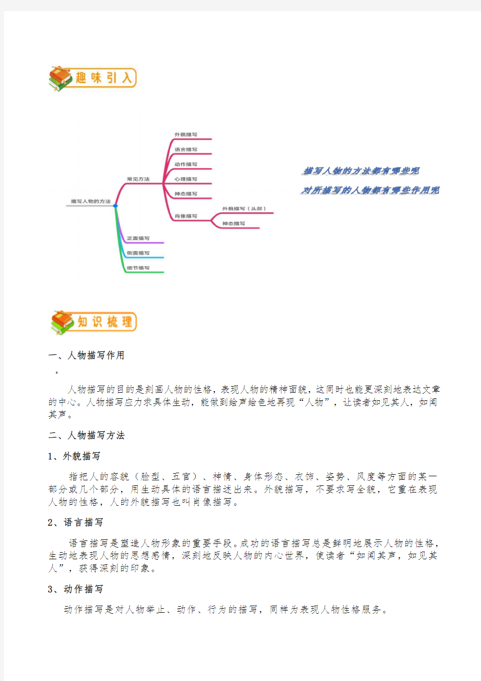 人物描写阅读训练1(含答案)