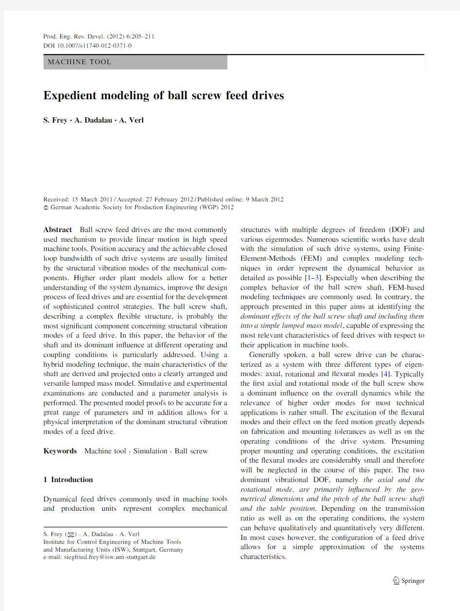 Expedient modeling of ball screw feed drives