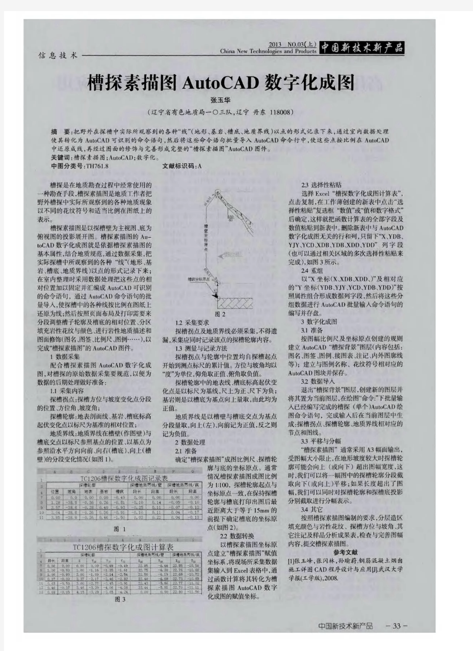 槽探素描图AutoCAD数字化成图