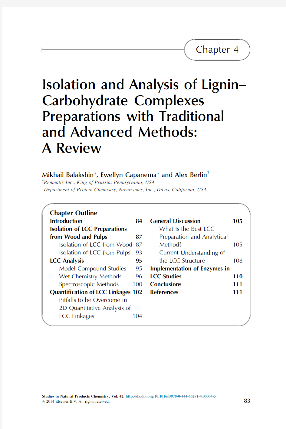 Isolation and Analysis of Lignin