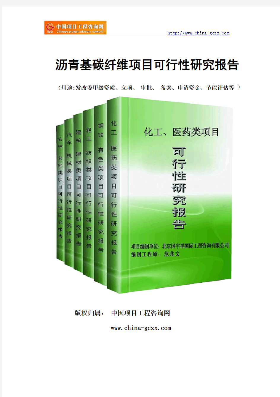 沥青基碳纤维项目可行性研究报告范文格式(专业经典案例)