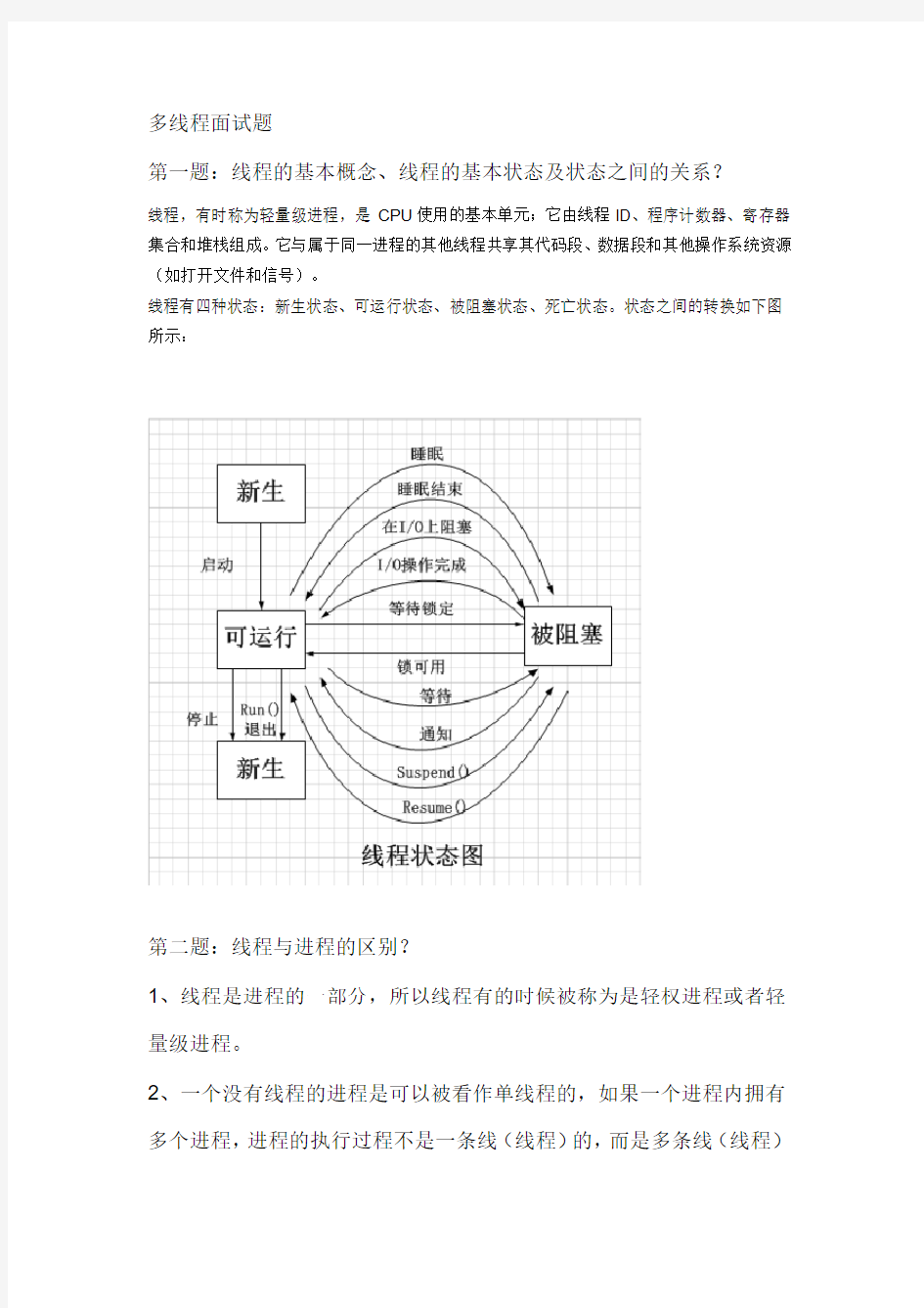 多线程面试题