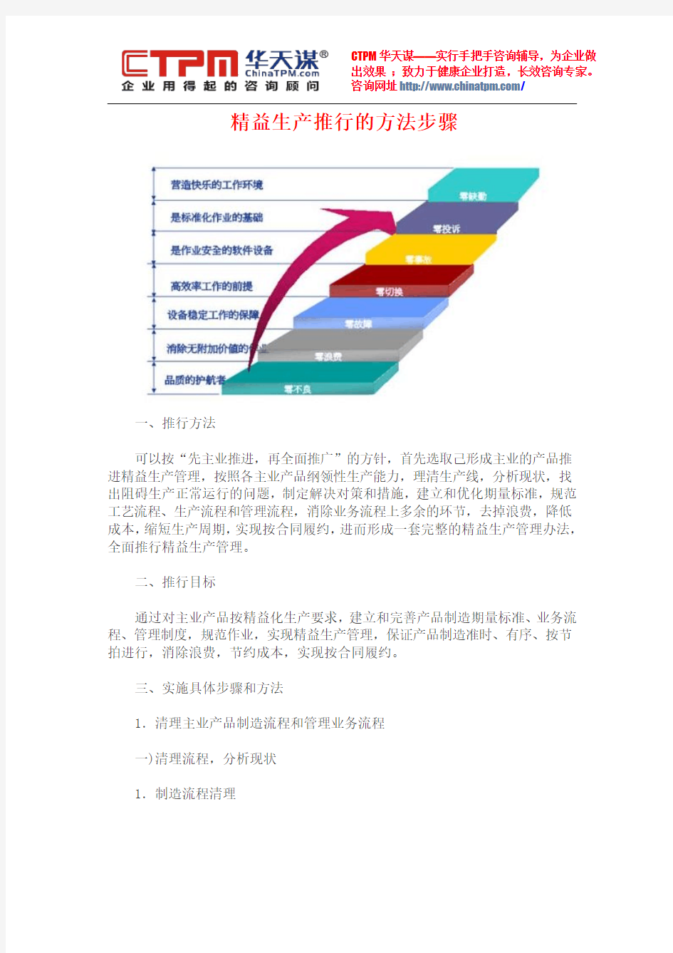 精益生产推行的方法步骤