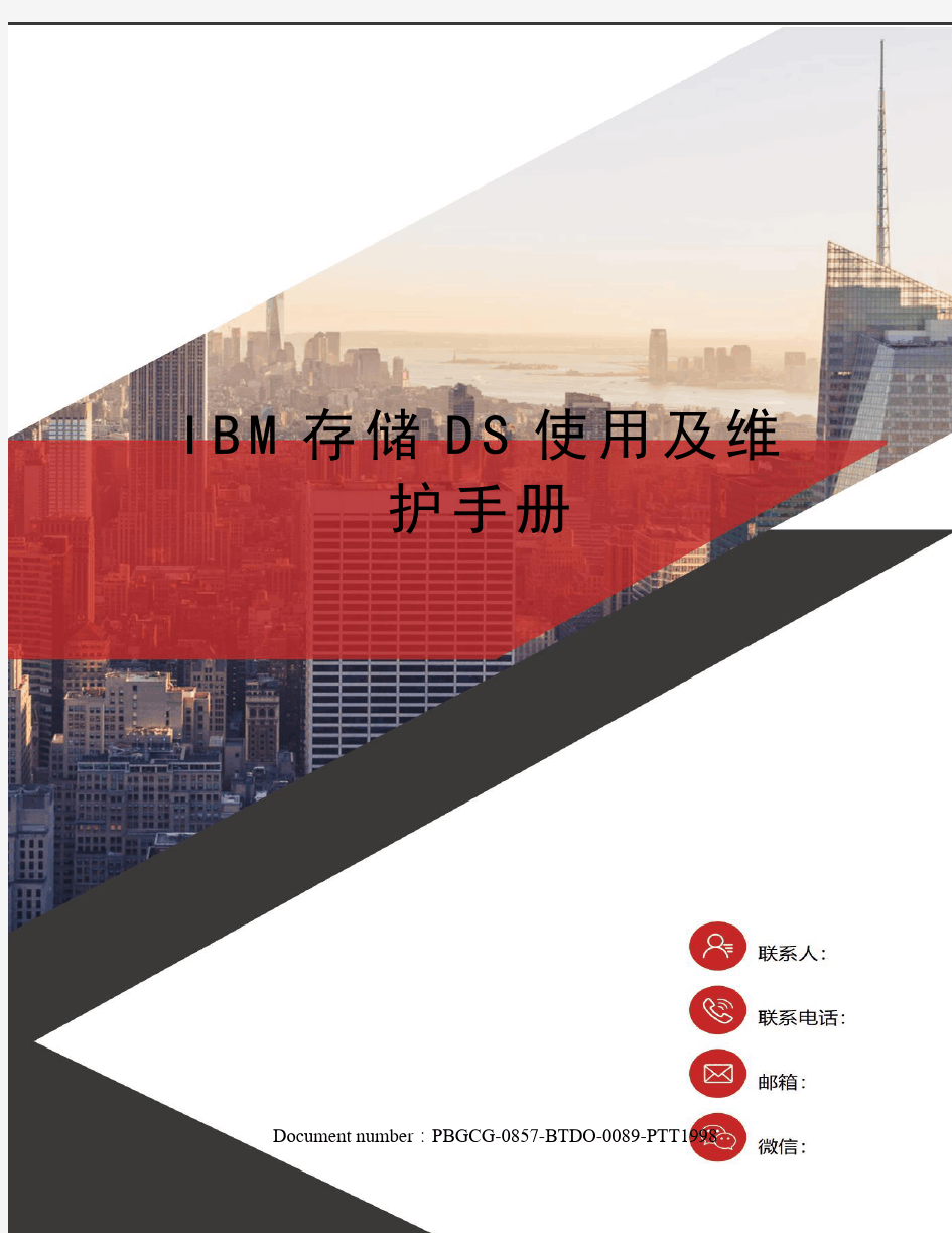 IBM存储DS使用及维护手册