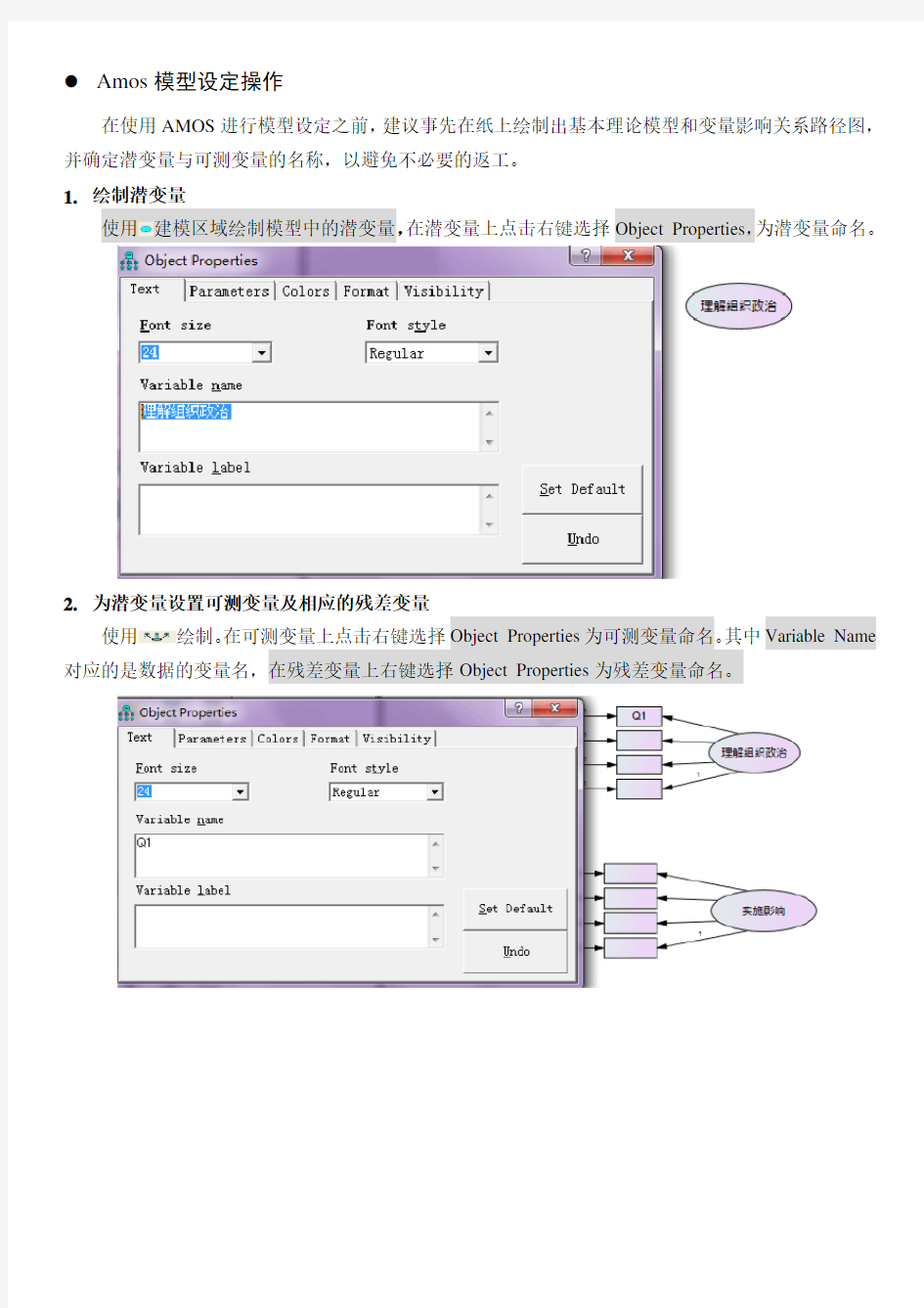 AMOS 结构方程模型分析