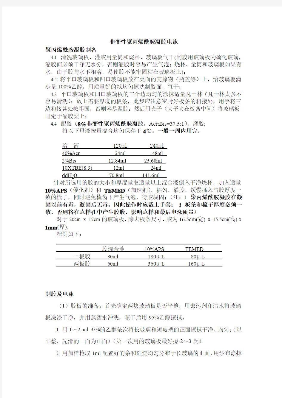 非变性聚丙烯酰胺凝胶电泳