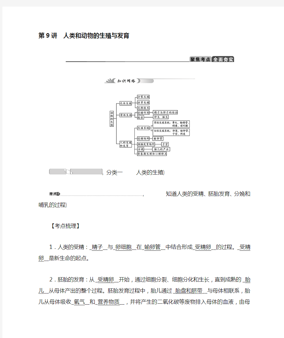 第9讲 人类和动物的生殖与发育