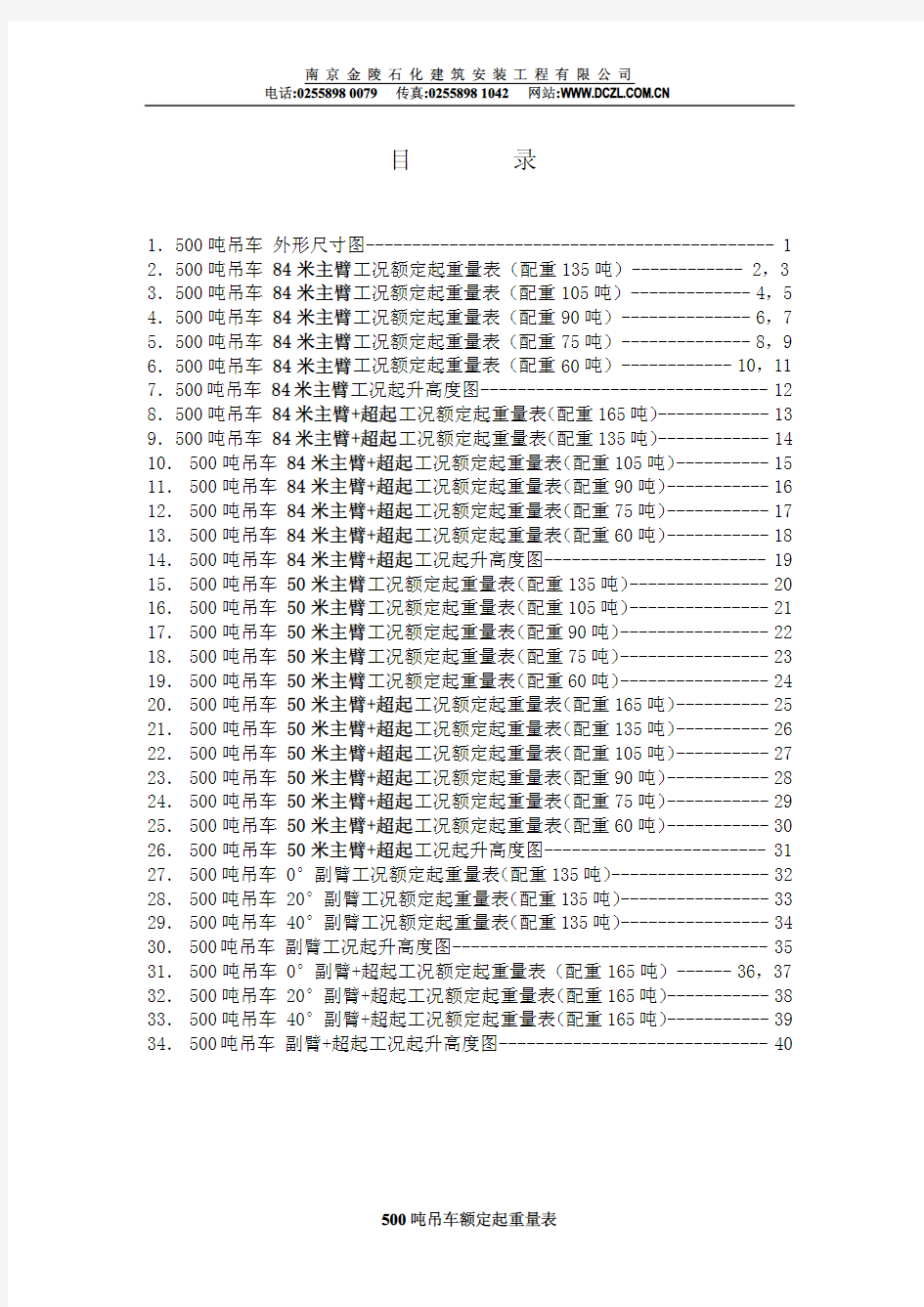 500t吊车性能表(中文版)